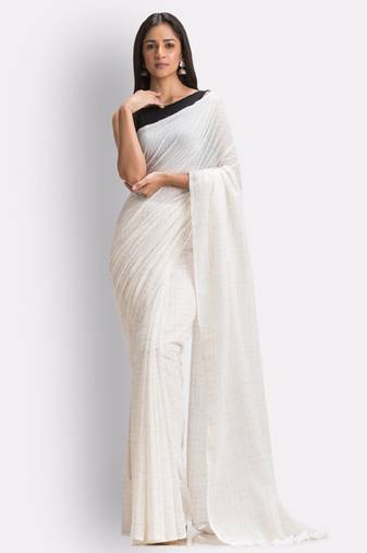 Checked pure cotton saree