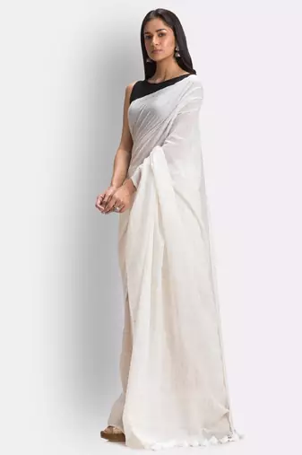Checked pure cotton saree