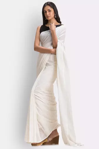 Checked pure cotton saree