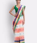 Checked woven design pure cotton saree
