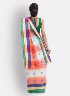 Checked woven design pure cotton saree 3