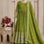 parrot green heavy cording embroidery dori and sequin work silk blend gown set