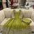 parrot green color heavy cording embroidery dori and sequin work silk blend gown set