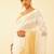 Beige striped pure chiffon saree