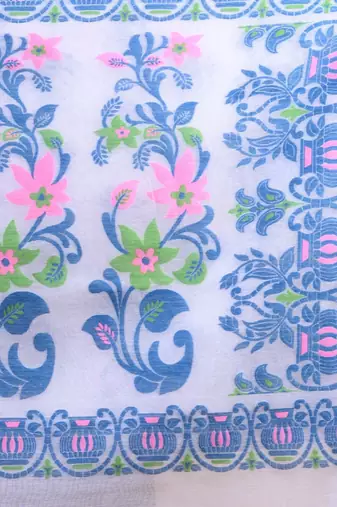 Woven design pure cotton jamdani saree