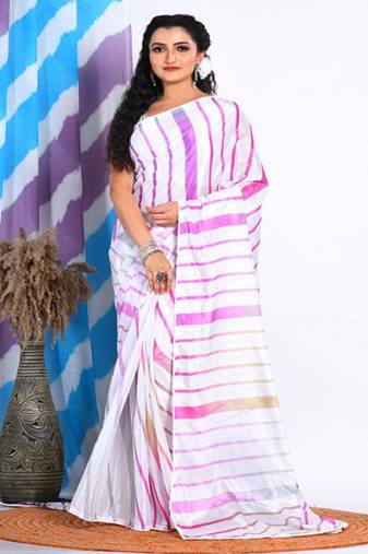 Striped printed saree