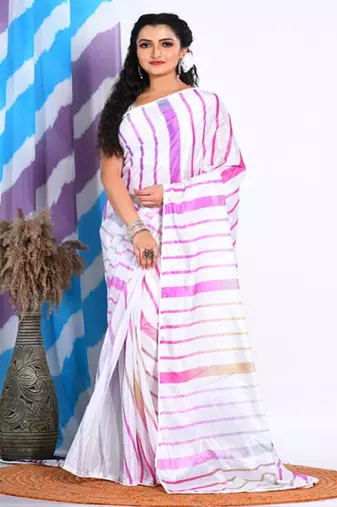 Striped printed saree