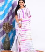 Striped printed saree