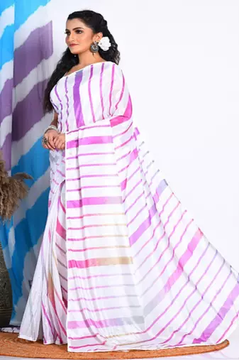 Striped printed saree