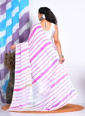 Striped printed saree 3