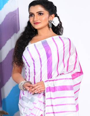 Striped printed saree 4