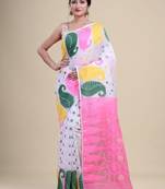 Woven design pure cotton jamdani saree