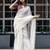 White & gold-toned zari pure cotton solid saree