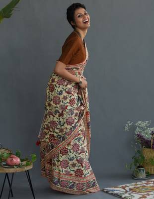 Floral printed pure cotton saree 2