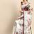White & maroon organza printed mysore silk saree