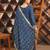 navy blue silk blend  embroidered sequins palazzo suit festive wear for women's