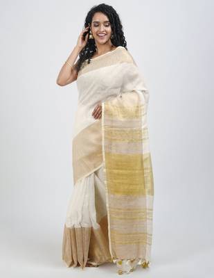 Zari linen blend saree 2