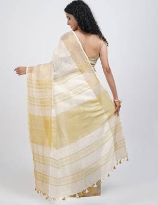 Zari linen blend saree 3
