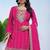 hot pink silk blend  embroidery work sharara suit with dupatta