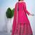 hot pink silk blend  embroidery work sharara suit with dupatta