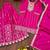 hot pink silk blend  embroidery work sharara suit with dupatta