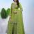 green silk blend  embroidery work sharara suit with dupatta