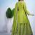 green silk blend  embroidery work sharara suit with dupatta