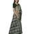 White & green checked pure cotton  block print saree