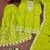 green silk blend  embroidery work sharara suit with dupatta