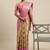 Beige & pink ethnic motifs zari organza kanjeevaram saree