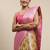 Beige & pink ethnic motifs zari organza kanjeevaram saree