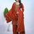 orange elegant natural crepe kurta set with pants and dupatta featuring sequence embroidery work for women 
