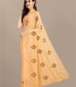 Women floral embroidered georgette saree