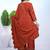 orange elegant natural crepe kurta set with pants and dupatta featuring sequence embroidery work for women 