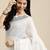 Off white solid linen blend saree