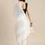 Off white solid linen blend saree