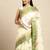 Off white & green ethnic motifs pure cotton taant saree