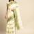 Off white & green ethnic motifs pure cotton taant saree