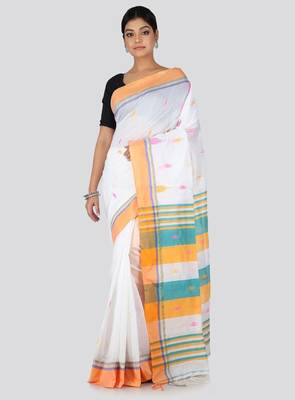 Woven design cotton blend saree 1