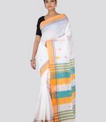 Woven design cotton blend saree