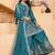 teal green crepe silk blend  embroidered sequins palazzo suit festive wear for women's