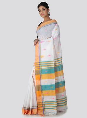 Woven design cotton blend saree 3