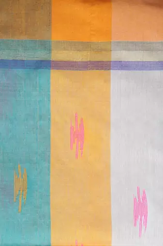 Woven design cotton blend saree