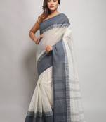 Pure cotton taant saree with contrast border