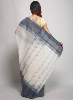 Pure cotton taant saree with contrast border 3