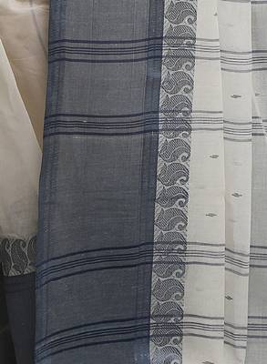 Pure cotton taant saree with contrast border 4