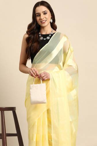 Striped poly georgette ready to wear saree