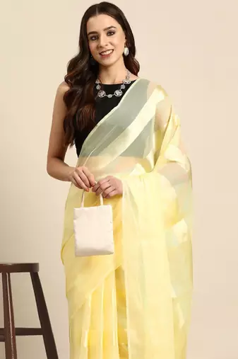 Striped poly georgette ready to wear saree