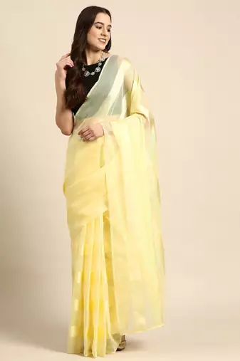 Striped poly georgette ready to wear saree