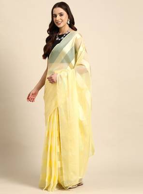 Striped poly georgette ready to wear saree 3